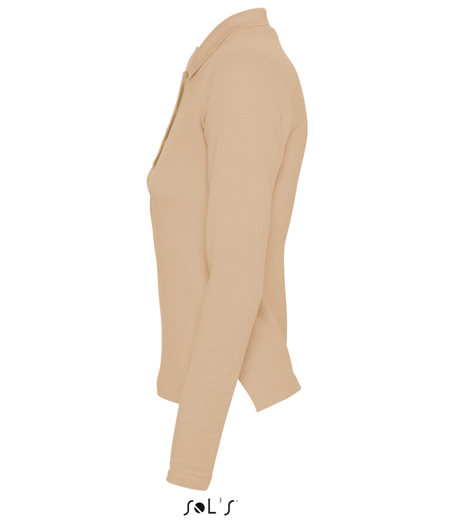 SOL'S Ladies Podium Long Sleeve Cotton Piqué Polo Shirt - Image 37