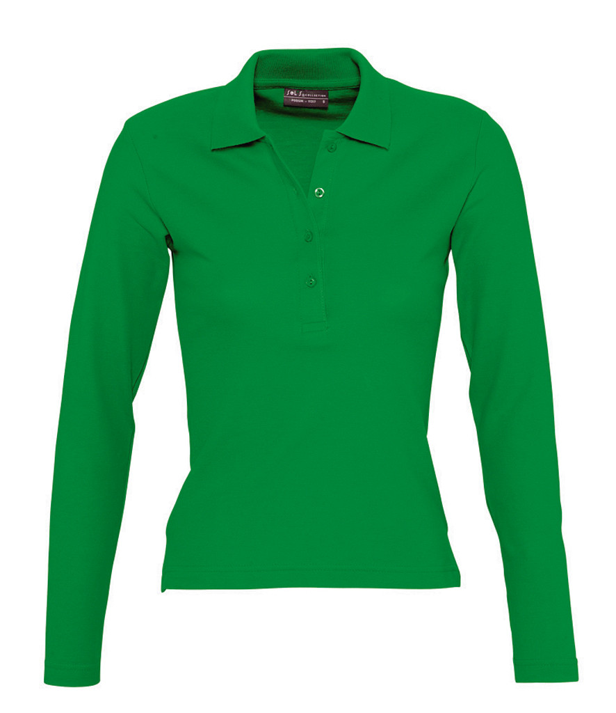 SOL'S Ladies Podium Long Sleeve Cotton Piqu����