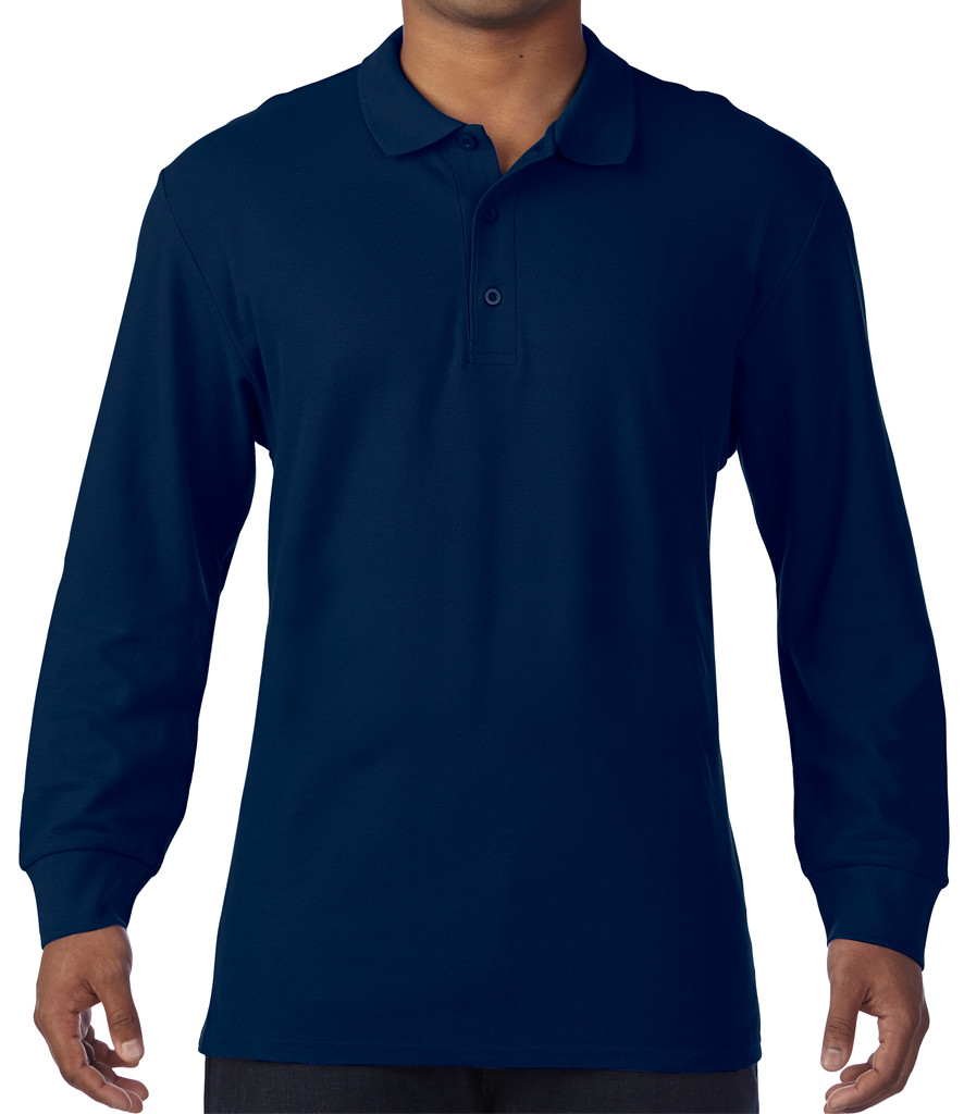 Gildan Long Sleeve Premium Cotton Double Piqué Polo Shirt - Wreal Sports