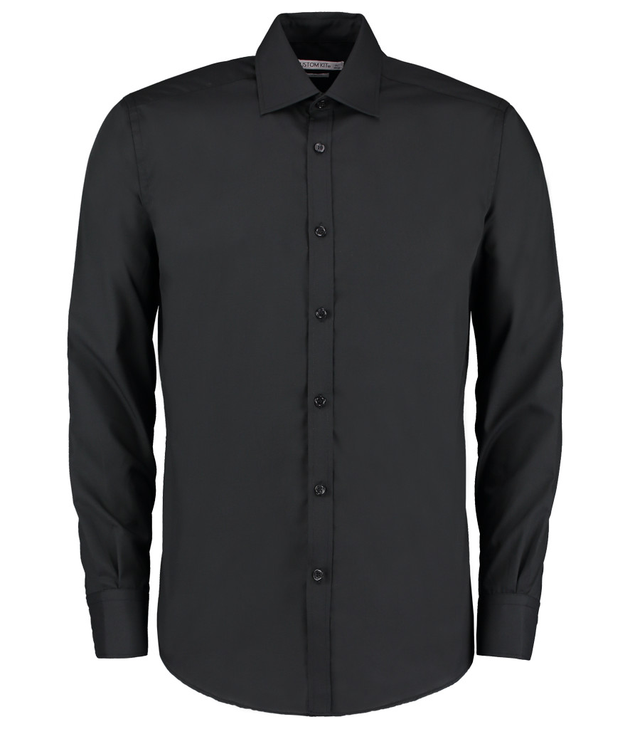 Kustom Kit Long Sleeve Slim Fit Business Shirt | Wreal Sports