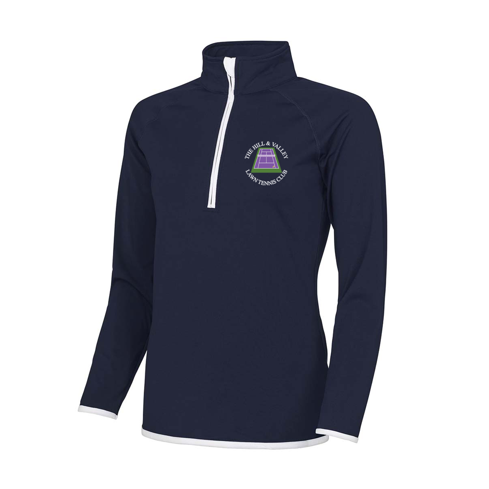 Hill & Valley Lawn Tennis Club Half Zip Sweat Top - Fitted - Wreal Sports