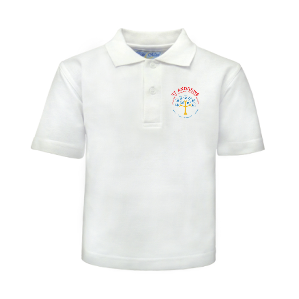 St Andrews Pre School Polo Shirt – White | Wreal Sports