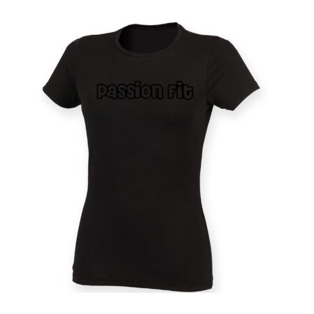Passion Fit - Ladies Fitted T Shirt - Black on Black