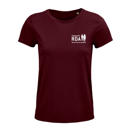 Cotswold RDA Ladies Round Neck T Shirt - Burgundy
